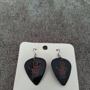 ALICE COPPER GUITAR PICK EARRINGS